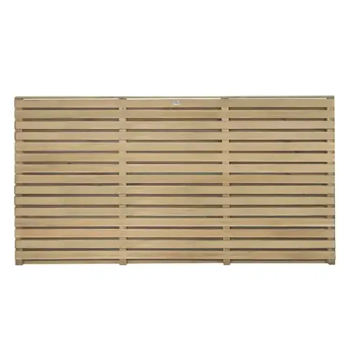 Green 6FT x 3FT Double Slatted Fence Panel
