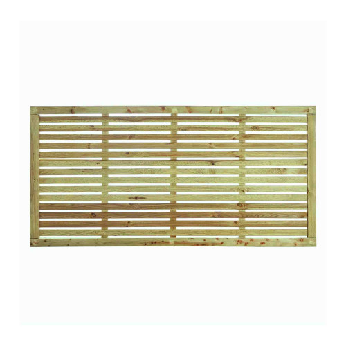 Green 6FT x 3FT Single Slatted Fence Panel