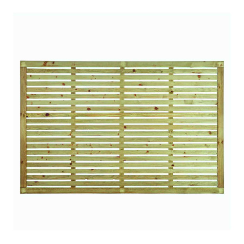 Green 6FT x 4FT Single Slatted Fence Panel