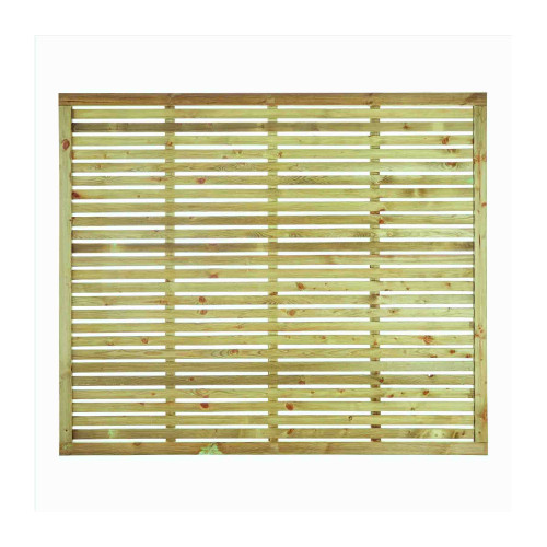 Green 6FT x 5FT Single Slatted Fence Panel